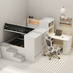 스스디 하니 리프트업 SE0 수납 침대 슈퍼싱글 SS 모듈 옷장 책상 서랍 세트