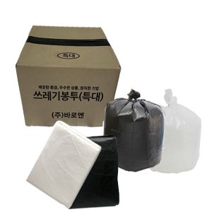 쓰레기봉투 배접봉투 특대 검정 비닐 분리수거 재활용 100L 300장 1박스
