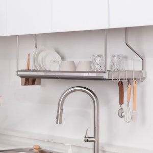 퀸넥스 긴와이드 304 주방 싱크대선반 900-220 설거지 그릇 부착식 선반 높이선택되는