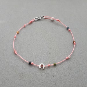 행운의 실버말발굽&투르말린 매듭발찌