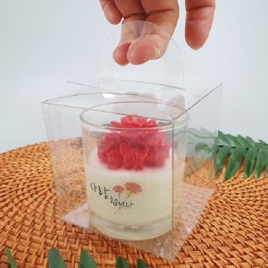 정육면체 무지개손잡이 투명상자 8.5~15cm 50개 / PET PVC 사각케이스