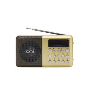 골드 휴대용 소형 FM 라디오 마이크로 SD카드 USB메모리 MP3 플레이 캠핑 등산