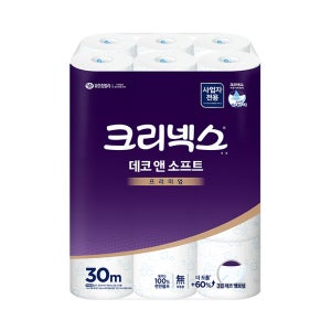 45178 크리넥스 데코앤소프트 화장지 30m 24롤 두루마리 3겹