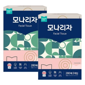 모나리자 280매x3입 x 2팩 각티슈 화장지 휴지