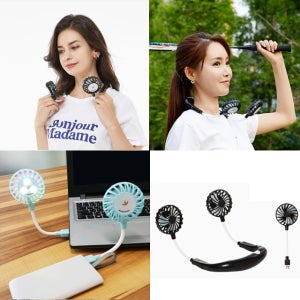 문서핑 듀얼 LED 목풍기 목선풍기 목에거는 선풍기