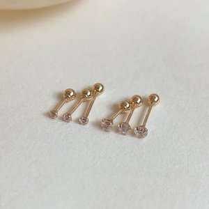 14k 미니 큐빅 피어싱 2mm 3mm 금 귀걸이 귓볼 귓바퀴 골드 피어싱