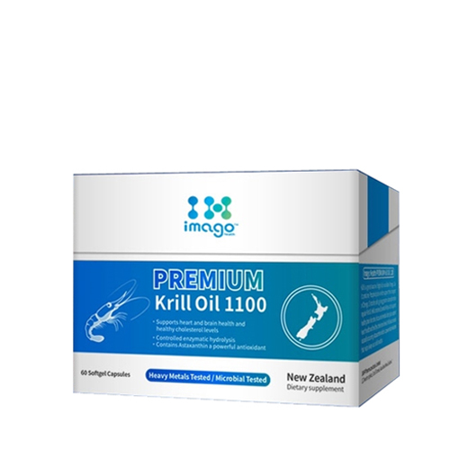 뉴질랜드 이마고헬스 프리미엄 크릴오일 1100mg 60정 효소추출 인지질 아스타잔틴