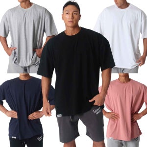 [베르만어패럴] 남성 헬스 오버핏 무지 반팔 티셔츠 운동복 5colors