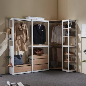 퍼니랙 드레스룸 가구 수납장 조립식 철제 행거 시스템 옷장