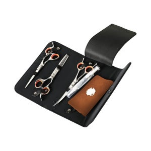 닉센 강아지 미용가위 3종세트 셀프 고양이 반려견 커브 곡선 숱 틴닝 민가위
