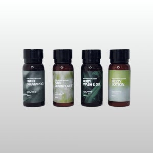 피치 어메니티 5종 파우치세트(샴푸 컨디셔너 바디워시 바디로션 비누)호텔 펜션 여행용