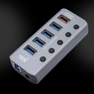 넥시 USB허브 유전원 USB3.0 4포트 충전1포트 개별스위치 USB멀티탭