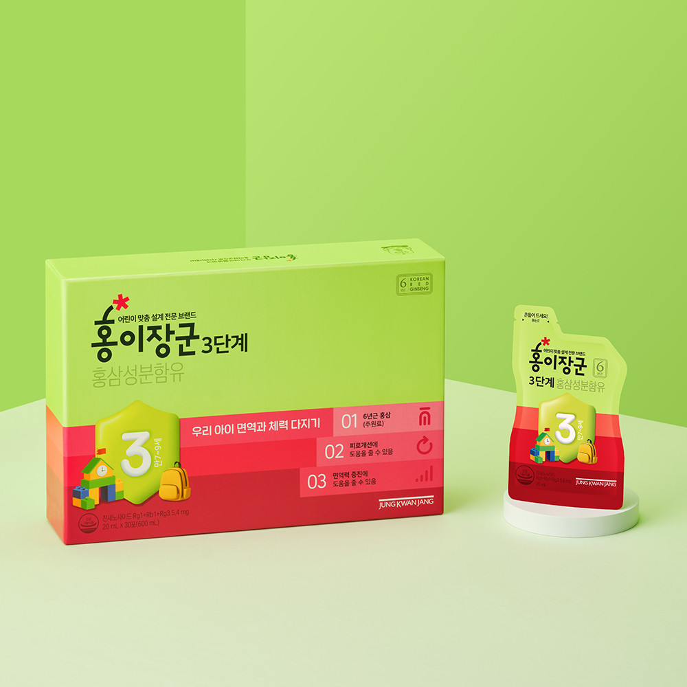 <b>정관장</b> 홍이장군 3단계 만 7-9세 어린이 홍삼