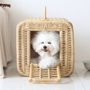 라탄 강아지가방 고양이이동장 켄넬 케이지 펫 캐리어 애견가방 소형견 반려