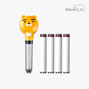 대림바스 카카오프렌즈 수압상승 녹물염소제거 필터 샤워기 라이언 샤워헤드+필터4