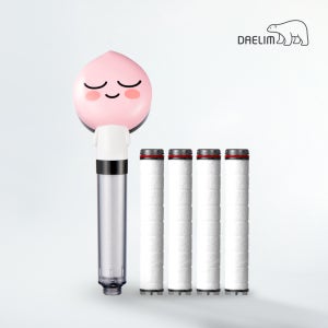 카카오프렌즈 녹물염소 필터샤워기 [어피치]+교체필터 4입 SET