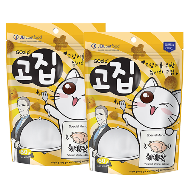[1+1] 고집 그레인프리 고양이 영양간식 치킨맛 60g