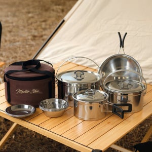 캠핑 스텐 3중바닥 코펠 냄비 세트 인덕션 가스레인지 겸용 마스타스타
