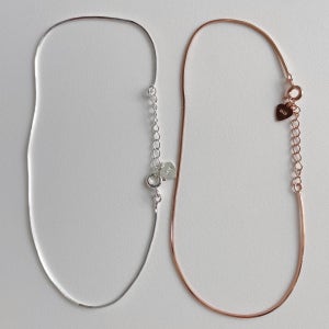 925 실버 뱀줄 레이어드 스네이크 얇은 실 은 발찌