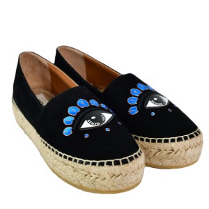 기획 5국내품 겐조 여자 하이 플랫슈즈 F952ES282 L58 99 단화 블랙 에스파드릴레즈 스웨이드 레더 신발 3.5cm 선물포장