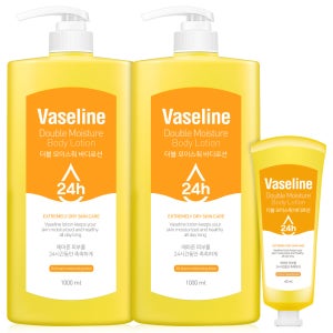 고보습 바세린 바디로션 대용량 1000ml 2개+60ml 모이스처 24시간 보습테스트