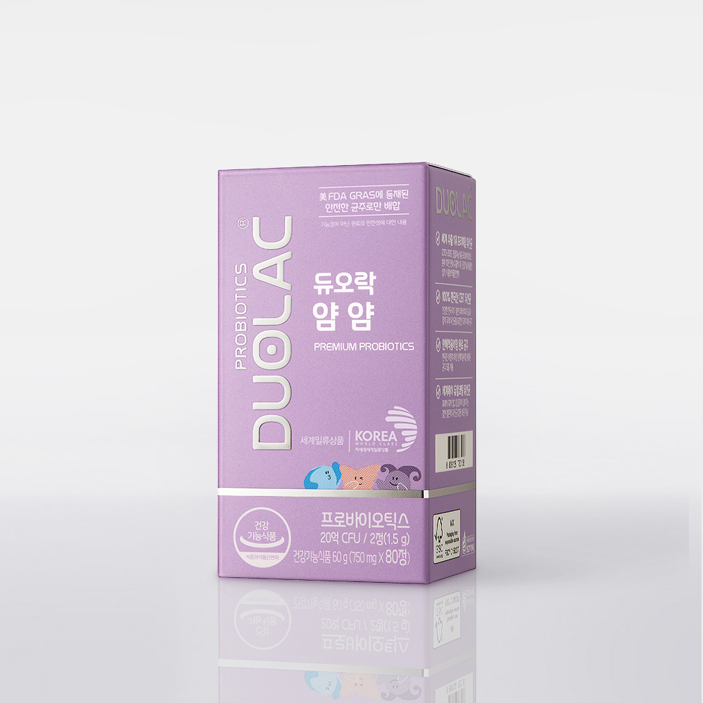 듀오락 얌얌 어린이 츄어블 요구르트향 80정, 1개