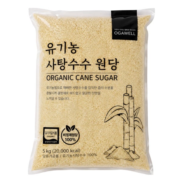 유기농 비정제원당 사탕수수 설탕 갈색 5kg