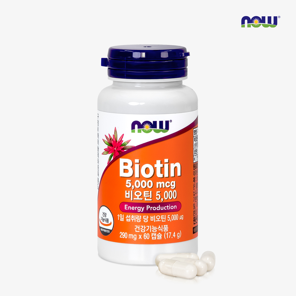 나우푸드 <b>비오틴 5000mcg</b> 60캡슐, 1개
