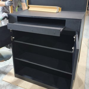 전체코팅 40x100mm 가구DIY 나무 자재 MDF 무늬목 블랙 칼라합판 재단