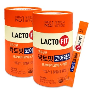 종근당건강 생유산균 락토핏 코어맥스 프로바이오틱스 아연 60포 2통 (4개월분) 프롤린
