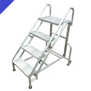 안전 이동식 접이식 계단 사다리 4단 후면바퀴 YDSCS-04