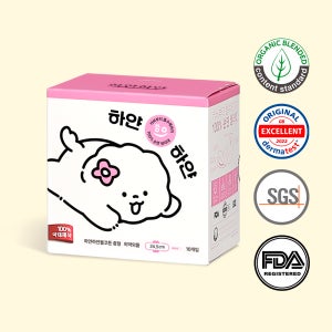 유기농순면생리대 하얀하얀 순면흡수체 기본형 중형, 10개입, 1팩