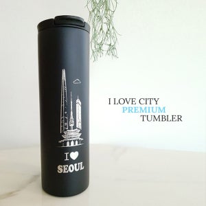 아이러브시티 텀블러/모던한 무광 블랙텀블러/500ml 용량/고급스런 레이저각인