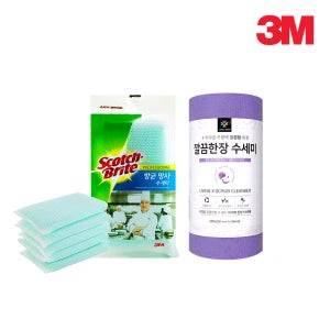 3M 항균 망사수세미/리빙샵 깔끔한장 일회용수세미