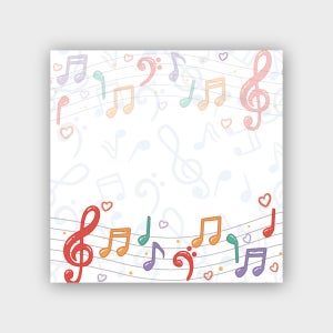 073 컬러 뮤직노트 감성 디자인 떡메모지 100매 떡매