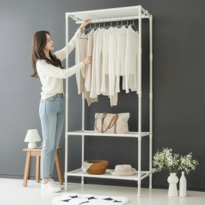 시스템행거 무볼트 싱글 드레스룸 철제 옷걸이 행거 스탠드옷걸이