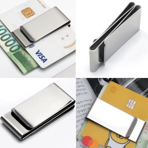 MC09 SB기획 모던와이드 3단스틸 머니클립 카드지갑