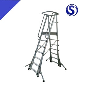 신양 S마크 말비계형 안전발판 산업용 작업대 7단 사다리 SYSF-07