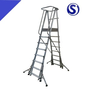 신양 S마크 말비계형 안전발판 산업용 작업대 8단 사다리 SYSF-08
