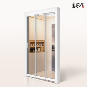 슬라이딩 3연동중문 시공설치 아파트 현관중문/스탠다드 일반투명유리