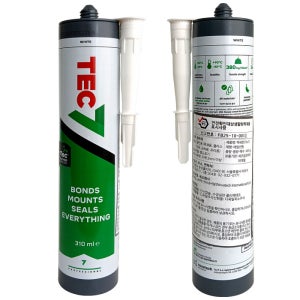 TEC7 수중 물속 방수 작업 어항 욕실용 타일 실리콘 접착제 310ml 백색, 1개