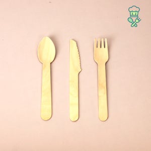 나무포크 나이프 스푼 100개 우드 일회용 식기