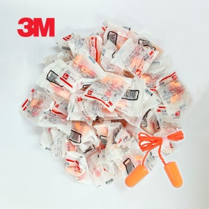 3M 1110 이어플러그 끈있는 일회용 폼귀마개 작업용 주황, 50쌍