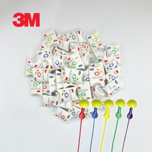 3M EXPRESS 손잡이 이어플러그 끈있는 산업용 소음차단 귀마개 랜덤, 50쌍