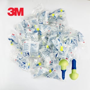 3M Push-Ins 손잡이 이어플러그 끈없는 일회용 소음차단 귀마개 네온옐로우, 50쌍