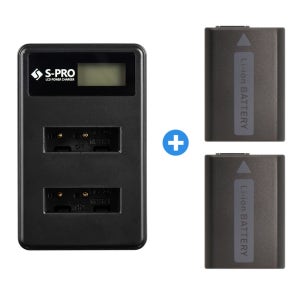 무료 NP-FW50 LCD 듀얼 충전기+배터리2개 NEX-6 5N 5R