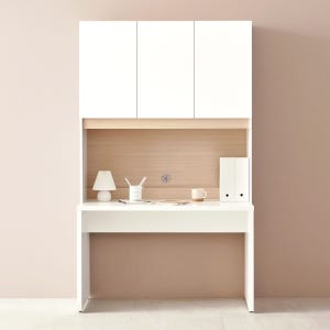 E0자재 학생 책상세트 1200x600x2000mm, 수납형 / 화이트 (RT2054)