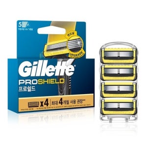 질레트 퓨전 프로쉴드 옐로우 면도날 4입/24년형