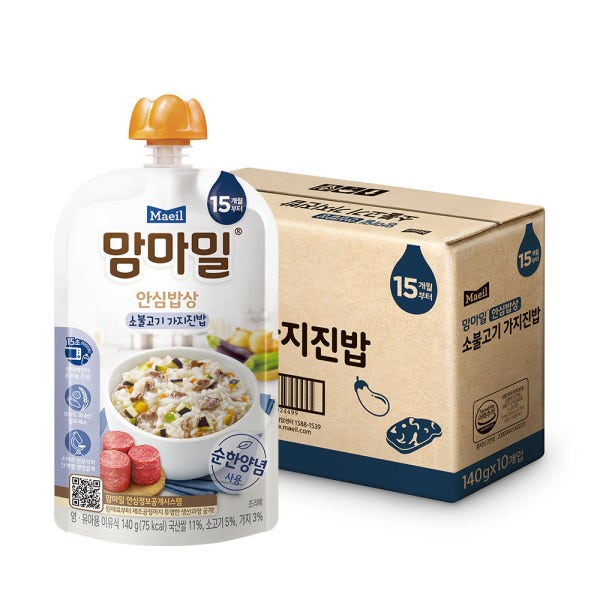 맘마밀 안심밥상 소불고기 가지진밥 140g 10팩 [도착보장]