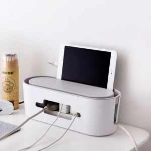 멀티 탭 정리 함 보관 전 선 케이블 박스 디자인 콘센트 커버 태블릿 휴대 폰 거치 대